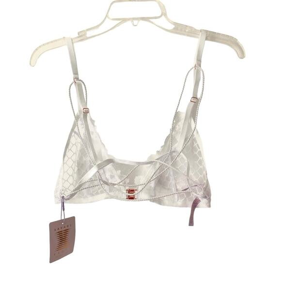 Savage X Fenty Bondage Front Closure Bralette White Lace NWTs size XL - Picture 8 of 10